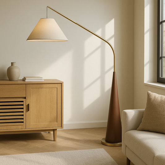 Lampe Sol Élégante en Bois Rétro - Foivo