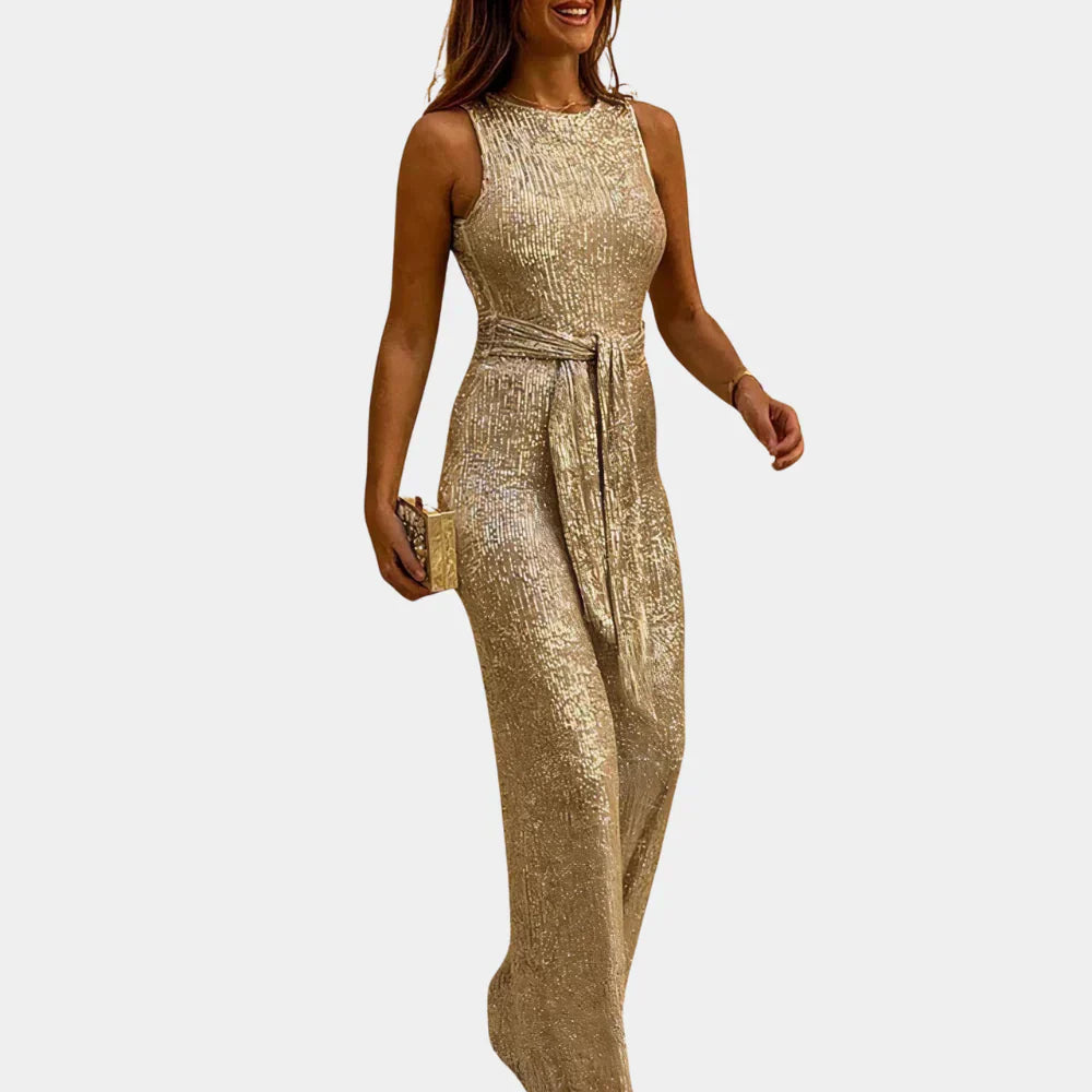 Combinaison Pailletée Noire Glamour pour Femmes