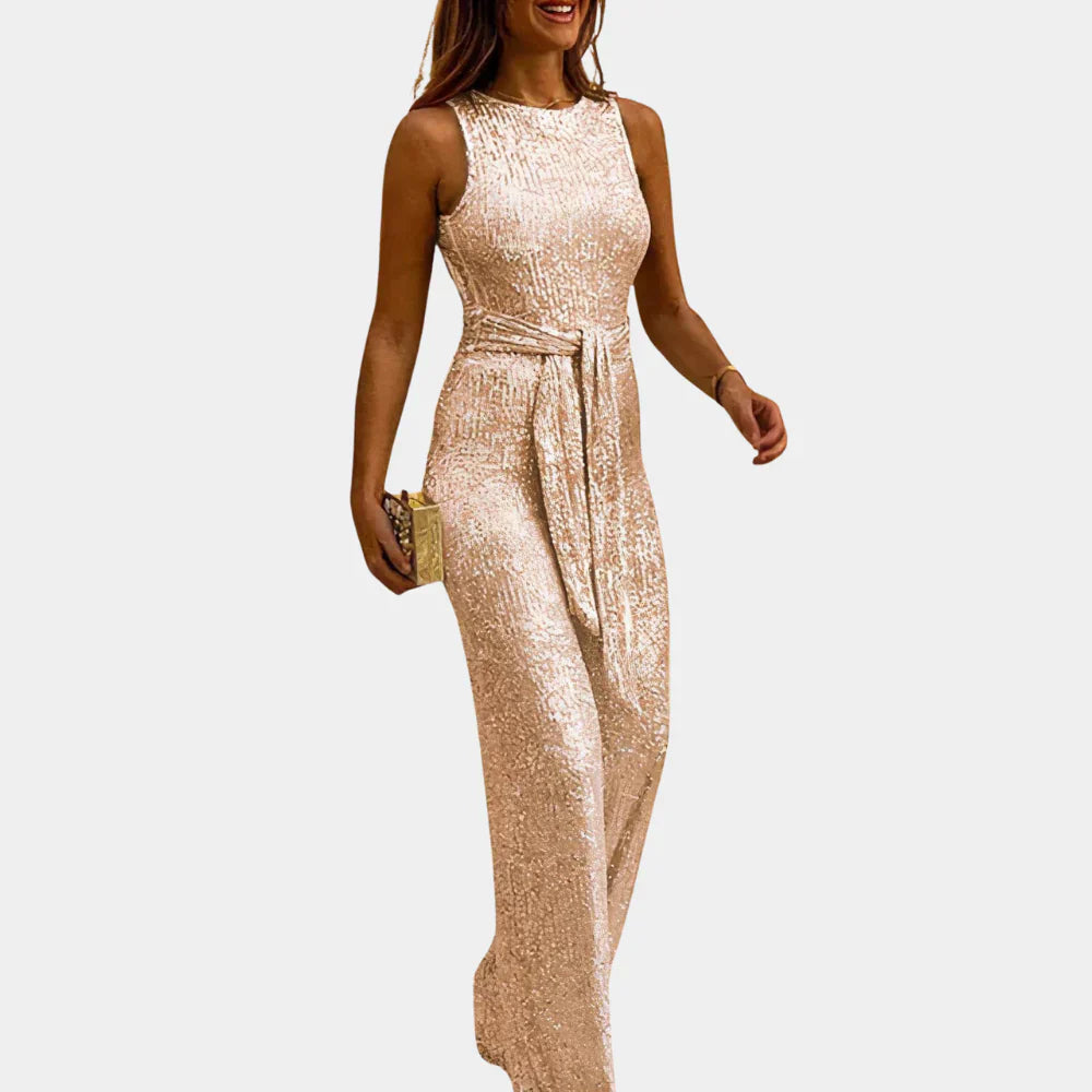 Combinaison Pailletée Noire Glamour pour Femmes