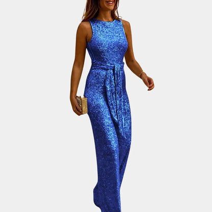 Combinaison Pailletée Noire Glamour pour Femmes