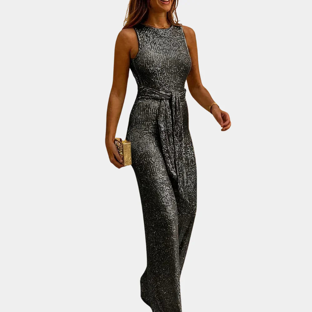 Combinaison Pailletée Noire Glamour pour Femmes