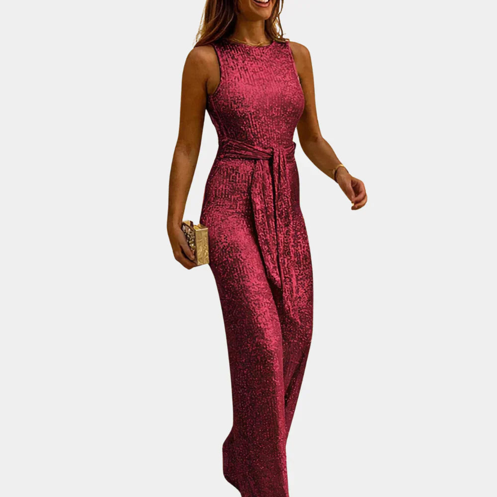 Combinaison Pailletée Noire Glamour pour Femmes - Foivo