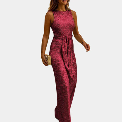 Combinaison Pailletée Noire Glamour pour Femmes