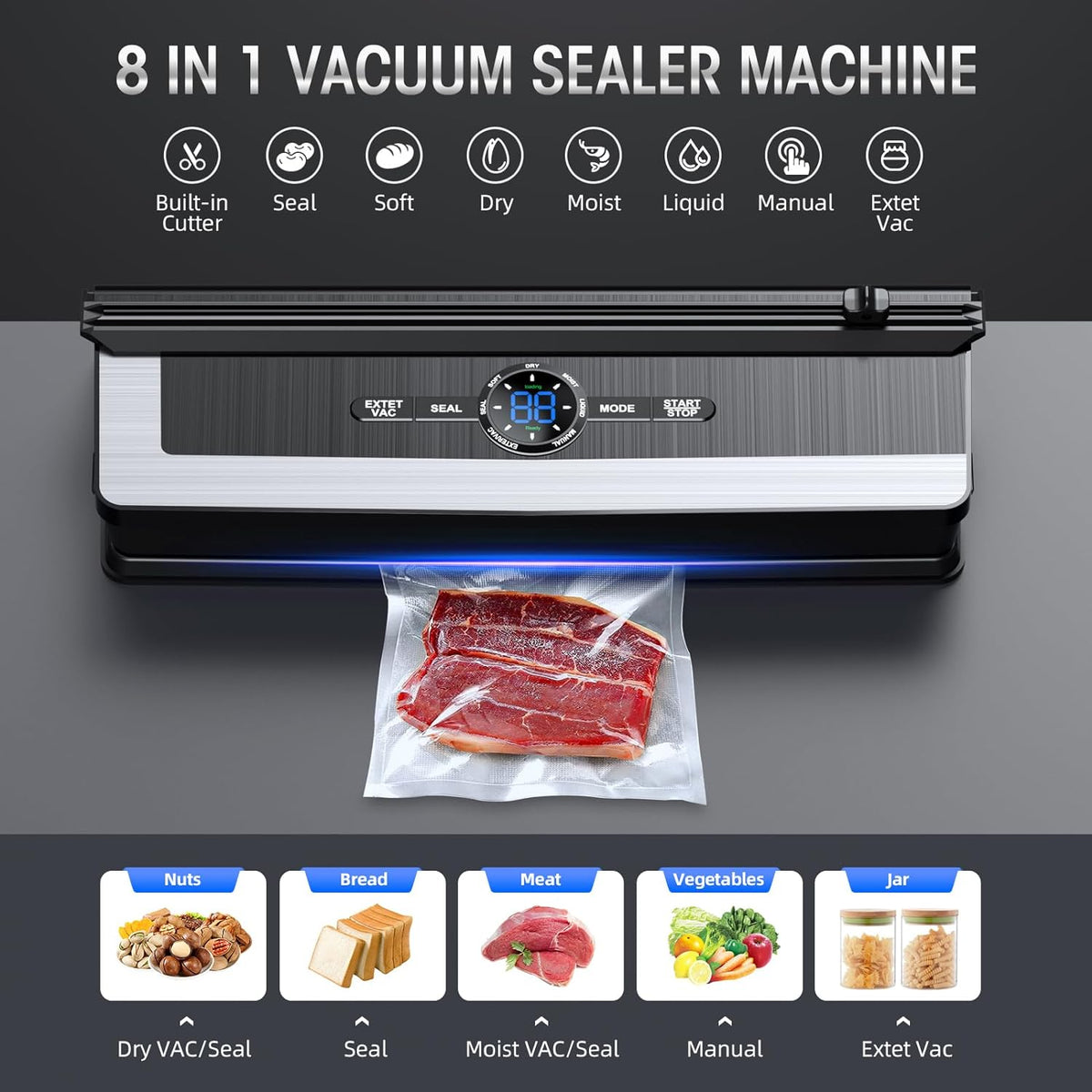 Machine sous vide Multifonction 8 en 1 avec Coupeur 7