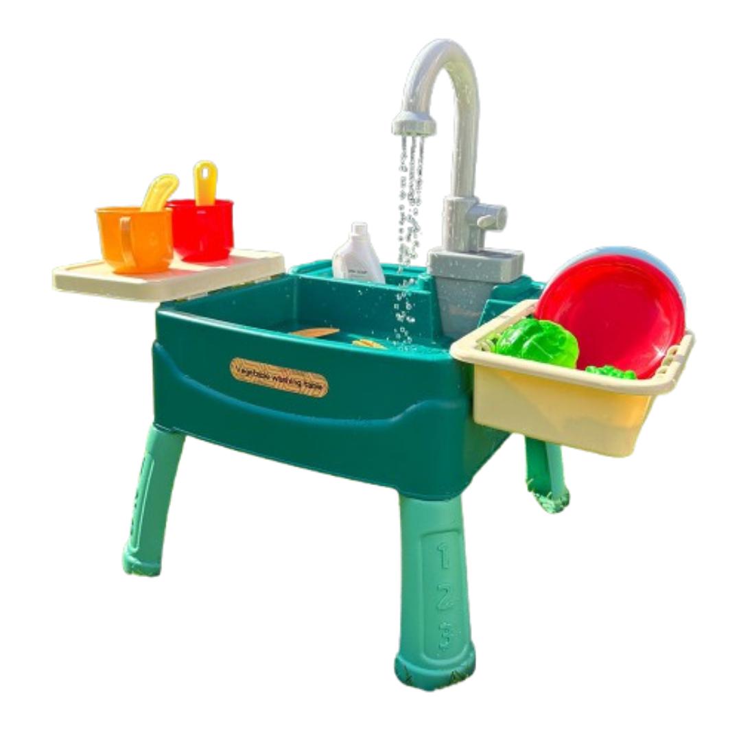 Cuisine d'Enfant en Bois avec Robinet Interactif - BlxckFR