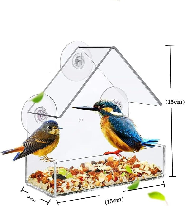 Mangeoire Suspendue Oiseaux Ventouses Fixation Simple - Foivo
