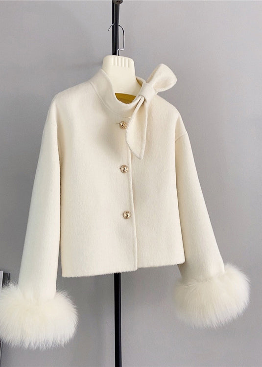 Manteau Court Femme avec Bouton et Manchette 2