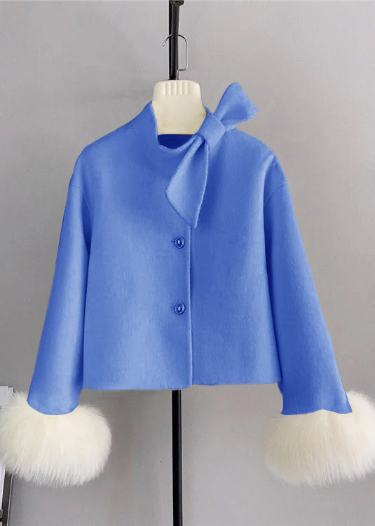 Manteau Court Femme avec Bouton et Manchette 7