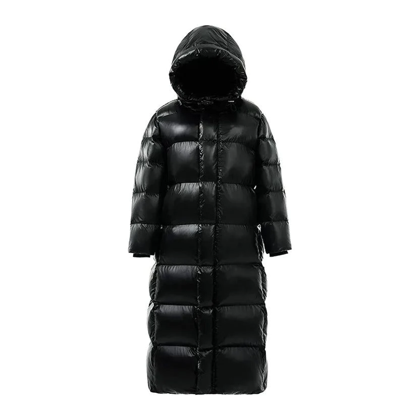 Manteau Long Femme Matelassé Coupe Droite - Foivo