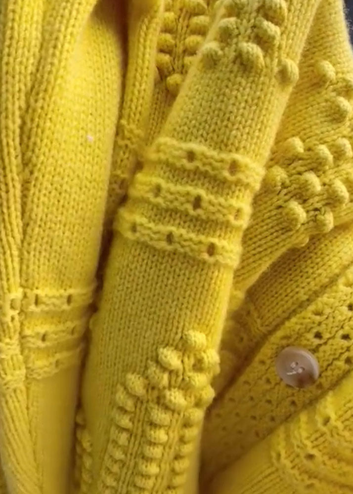 Manteau d'Automne Jaune à Col Rond 3
