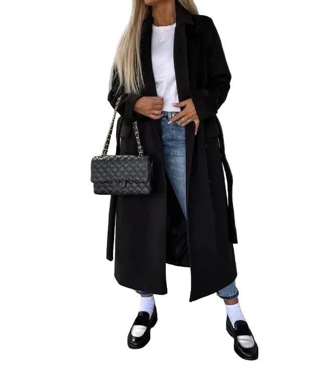 Manteau Femme Laine Réversible Coupe Classique - Foivo