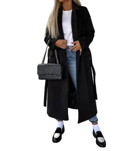 Manteau Femme Laine Réversible Coupe Classique - Foivo