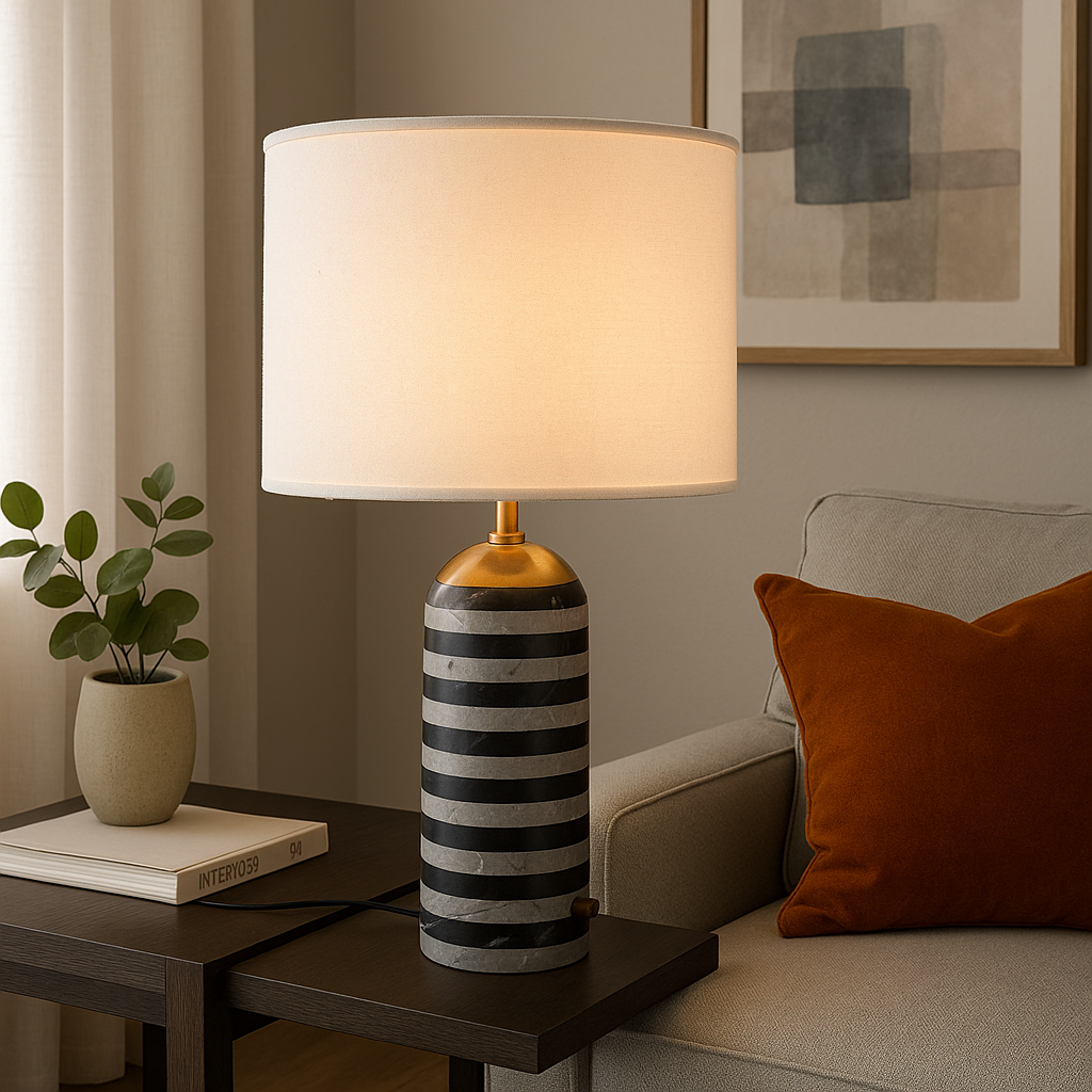 MarbleElegance | Contemporary Sophisticated Table Lamp Design - Foivo