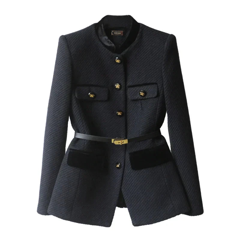 Manteau Femme Élégant Mi-Long en Laine Chaud