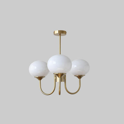 Luminaire Plafond Élégant 3 ou 5 Bras - Doré avec Abat-jours en Verre Rose