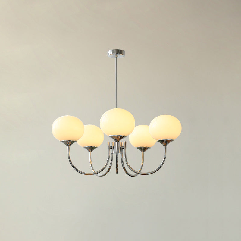 Luminaire Plafond Élégant 3 ou 5 Bras - Doré avec Abat-jours en Verre Rose