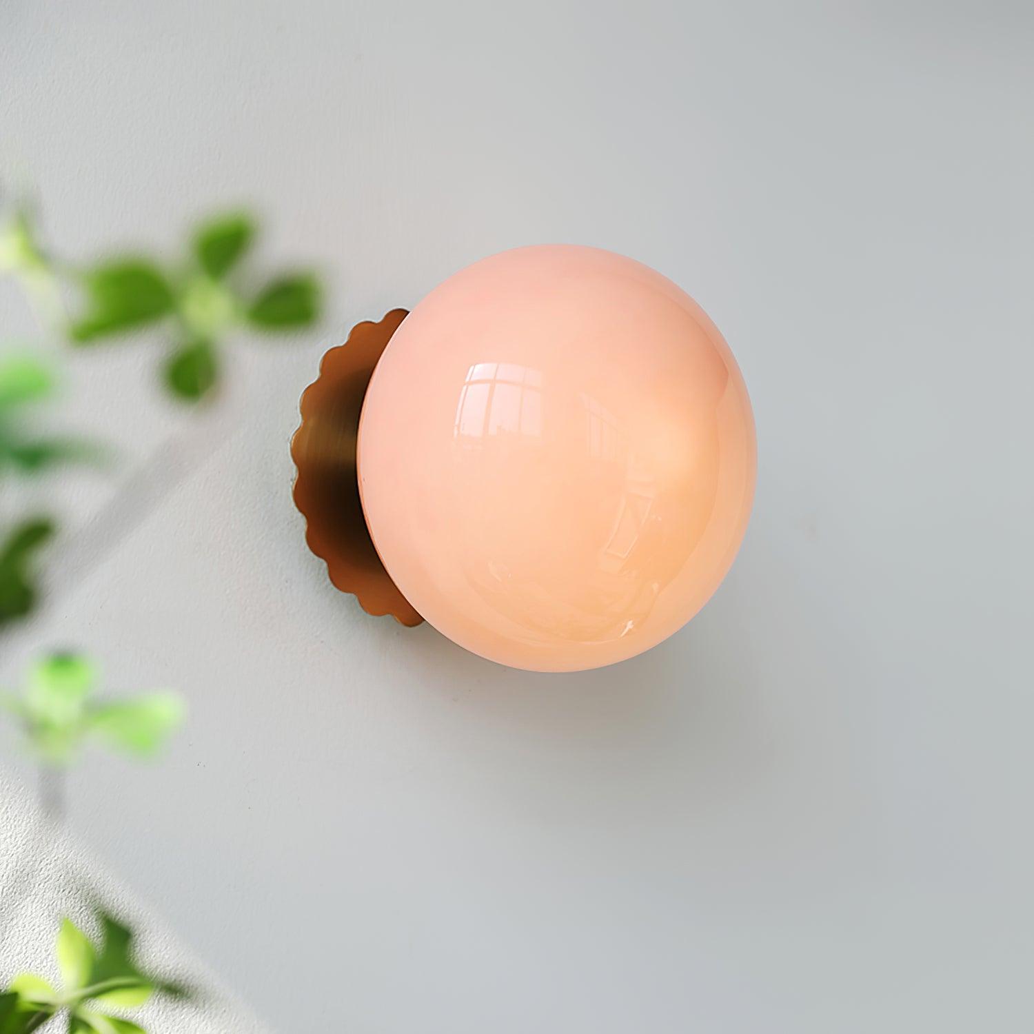 Lampe Élégante en Verre Rose et Métal - Éclairage LED Chambre - Foivo