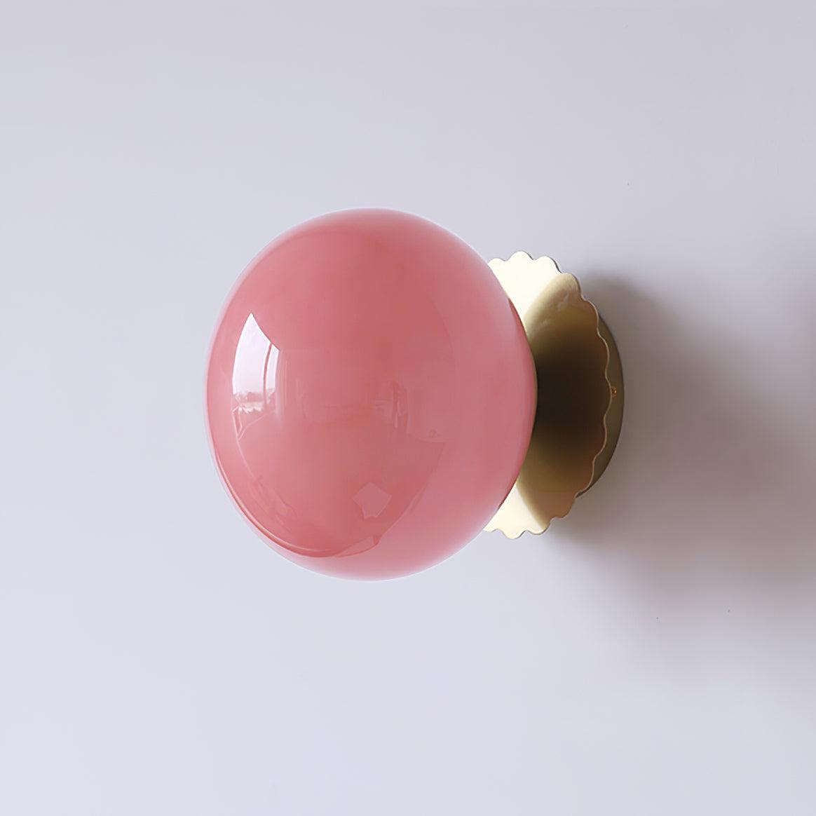 Lampe Élégante en Verre Rose et Métal - Éclairage LED Chambre