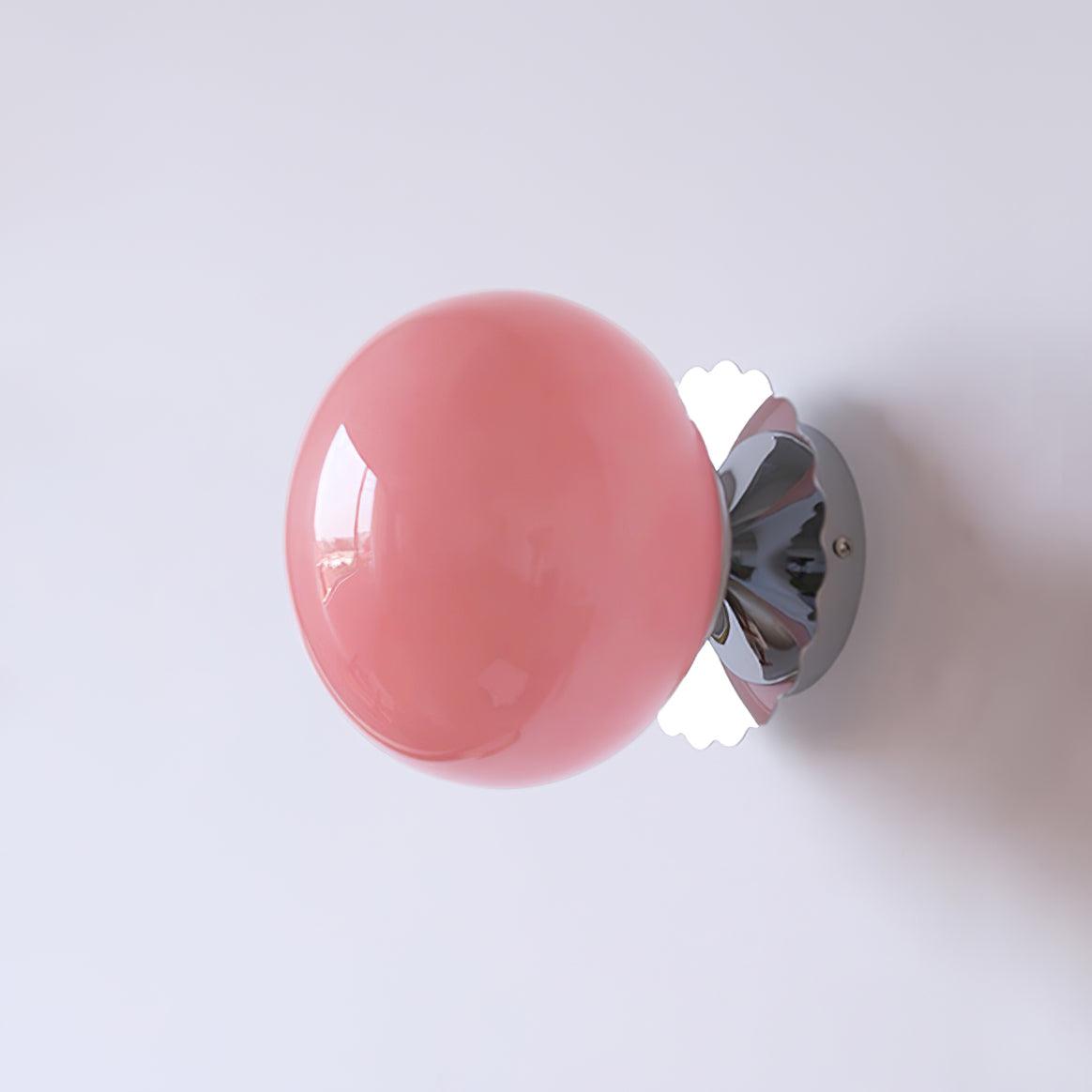 Lampe Élégante en Verre Rose et Métal - Éclairage LED Chambre