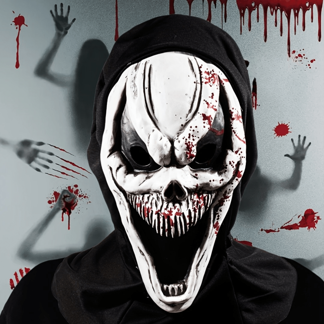 Masque Halloween Homme en Caoutchouc Durable avec Capuche - Foivo