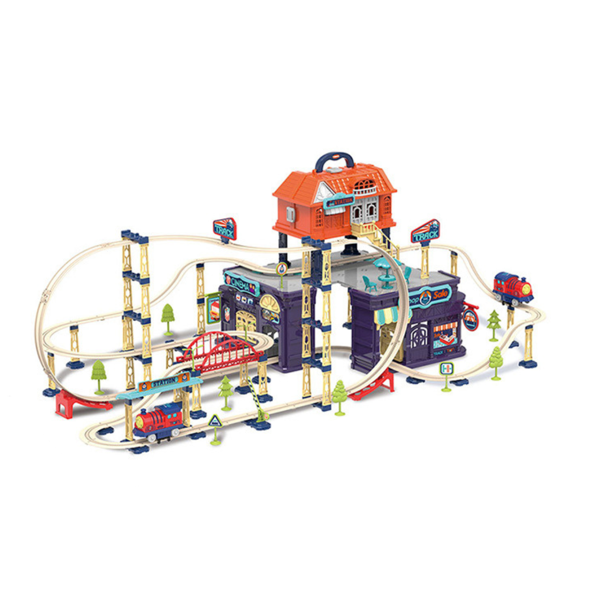 Train Enfantin Amusant - Circuit Complet avec Ponts et Courbes - BlxckFR