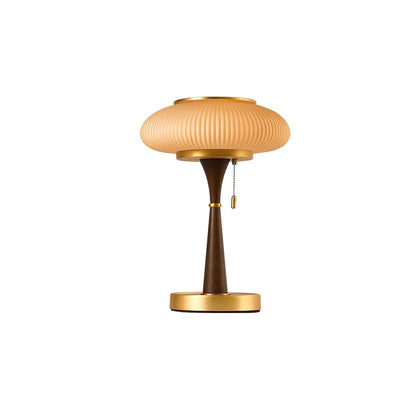Lampe de Table Élégante - Bois et Verre Naturel