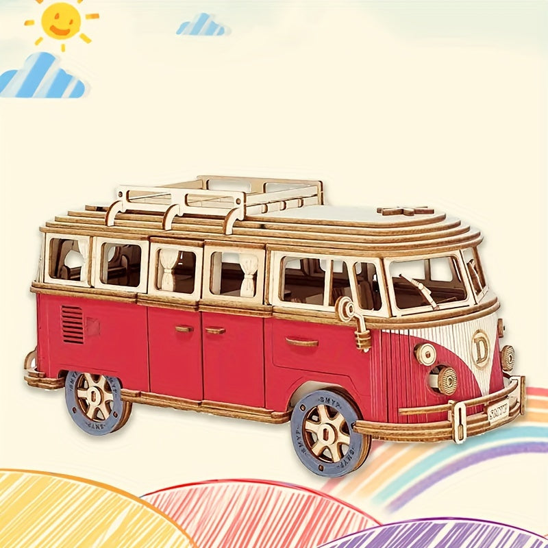 Camion de Camping en Bois 3D pour Enfants et Adultes - BlxckFR