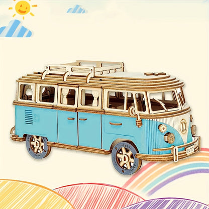 Camion de Camping en Bois 3D pour Enfants et Adultes
