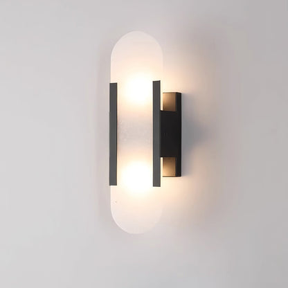 Lampe Murale Moderne en Pierre - Style Chic avec Accents Dorés