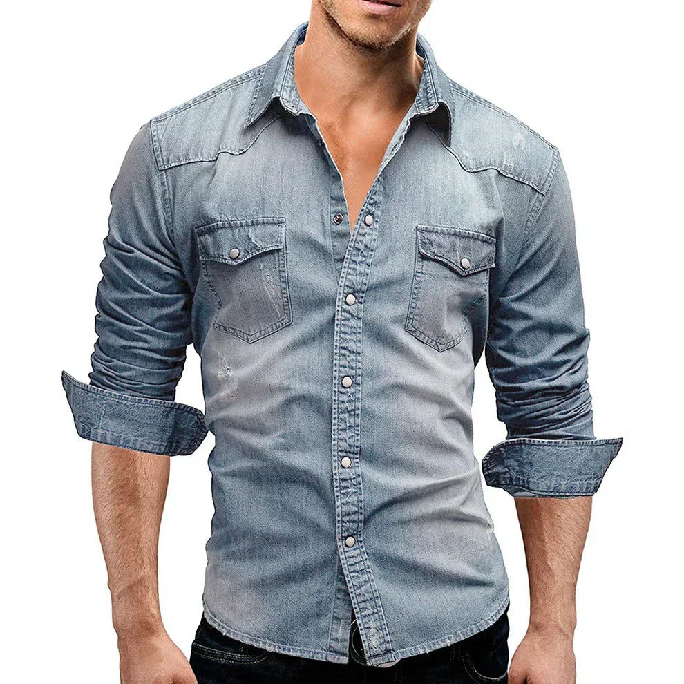 Chemise Denim Casual Homme - BlxckFR