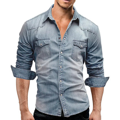 Chemise Denim Casual Homme - BlxckFR