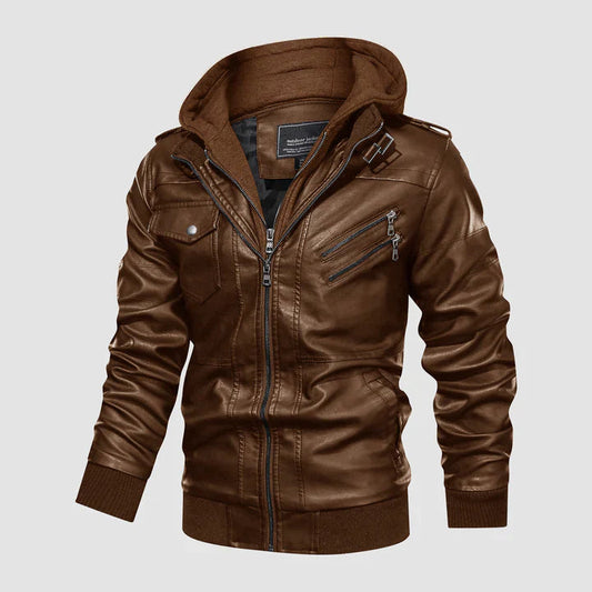 Veste cuir végétal tendance avec capuche - BlxckFR