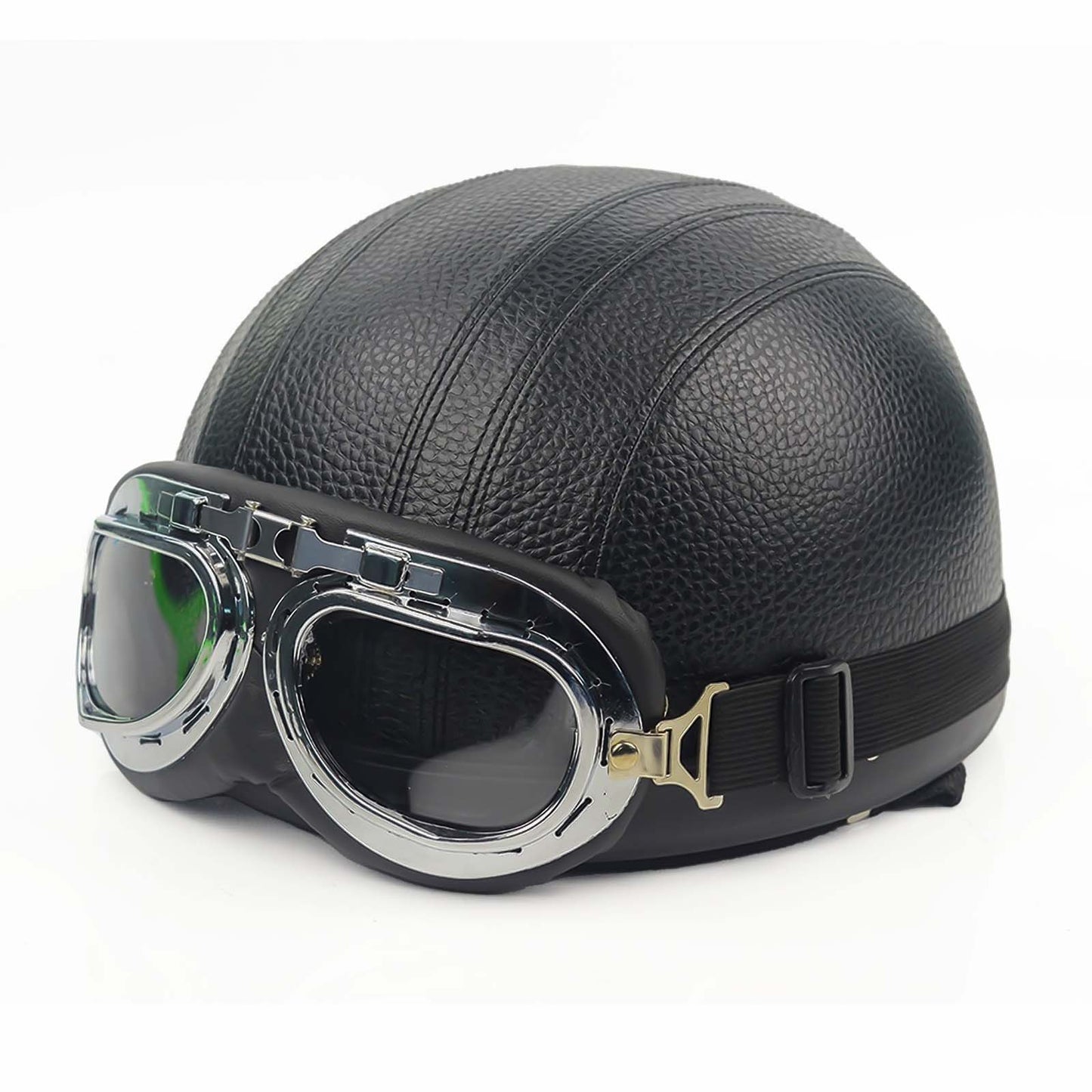 Casque Moto Vintage Élégant | Aspect Chromé et Style Rétro - Foivo