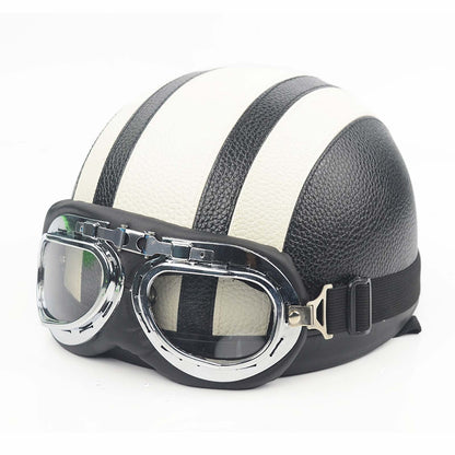 Casque Moto Vintage Élégant | Aspect Chromé et Style Rétro