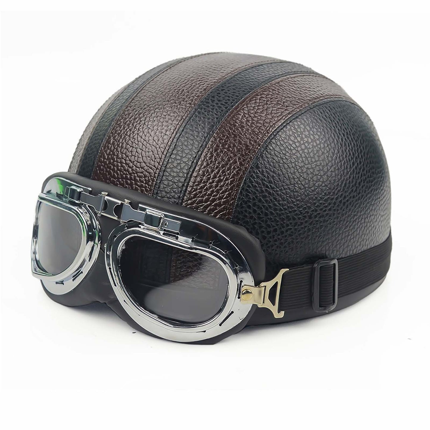 Casque Moto Vintage Élégant | Aspect Chromé et Style Rétro