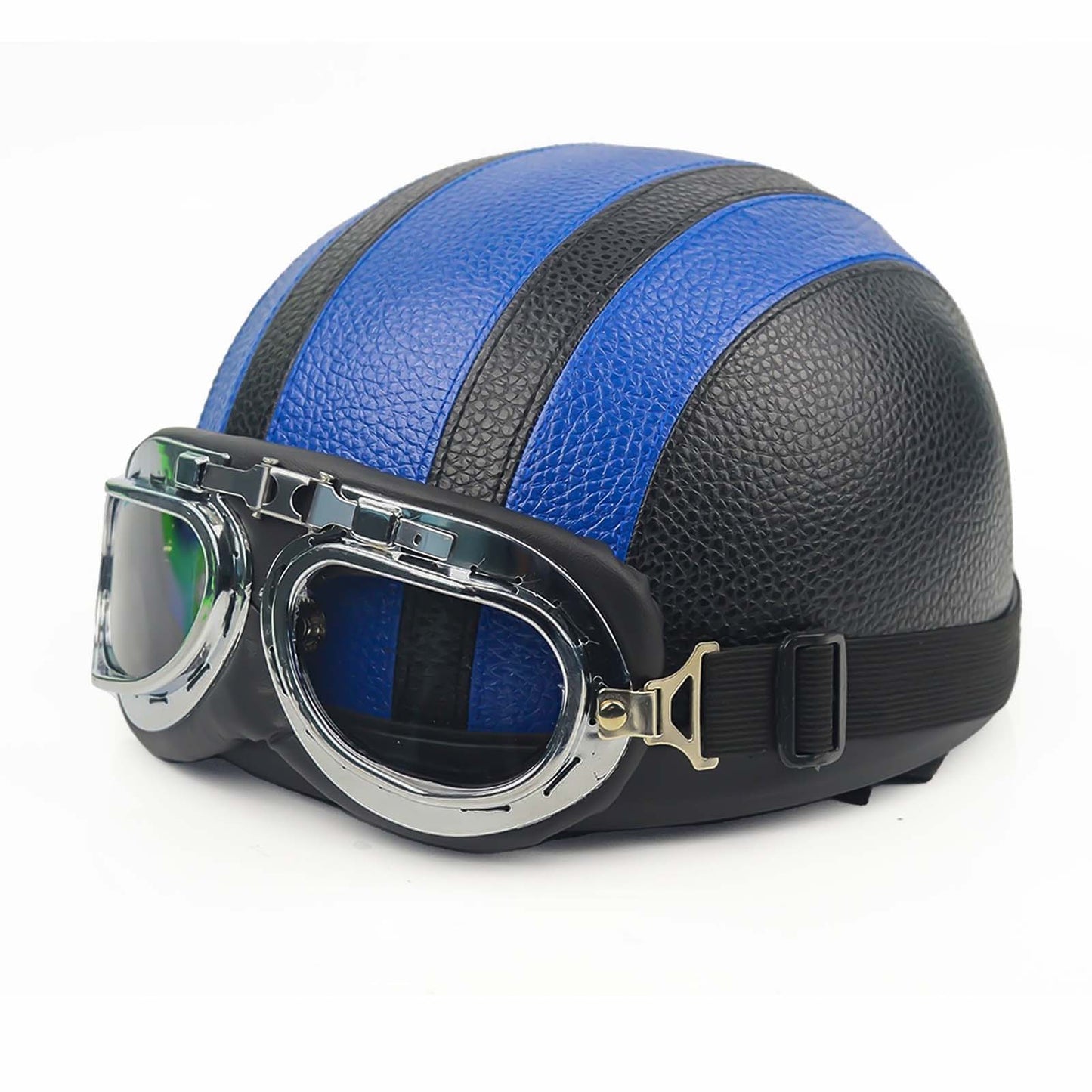 Casque Moto Vintage Élégant | Aspect Chromé et Style Rétro
