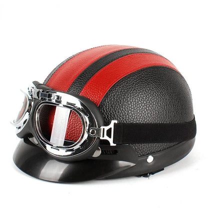 Casque Moto Vintage Élégant | Aspect Chromé et Style Rétro