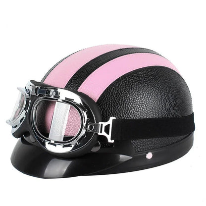 Casque Moto Vintage Élégant | Aspect Chromé et Style Rétro
