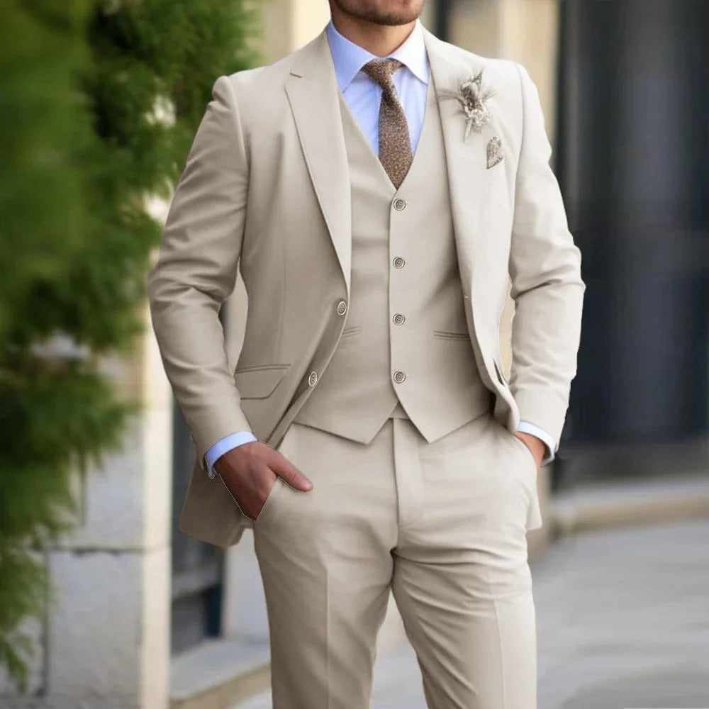 Costume Homme 3 Pièces Classique - Tissu Doux et Taille Affûtée
