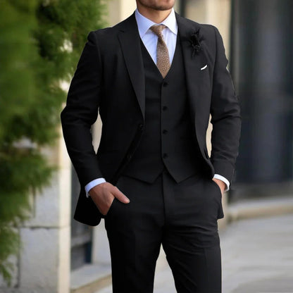 Costume Homme 3 Pièces Classique - Tissu Doux et Taille Affûtée - Foivo