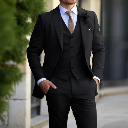 Costume Homme 3 Pièces Classique - Tissu Doux et Taille Affûtée - Foivo