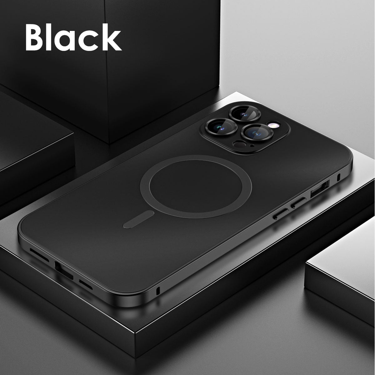 Étui iPhone 14 Pro Ultra Résistant en Métal Noir - Foivo