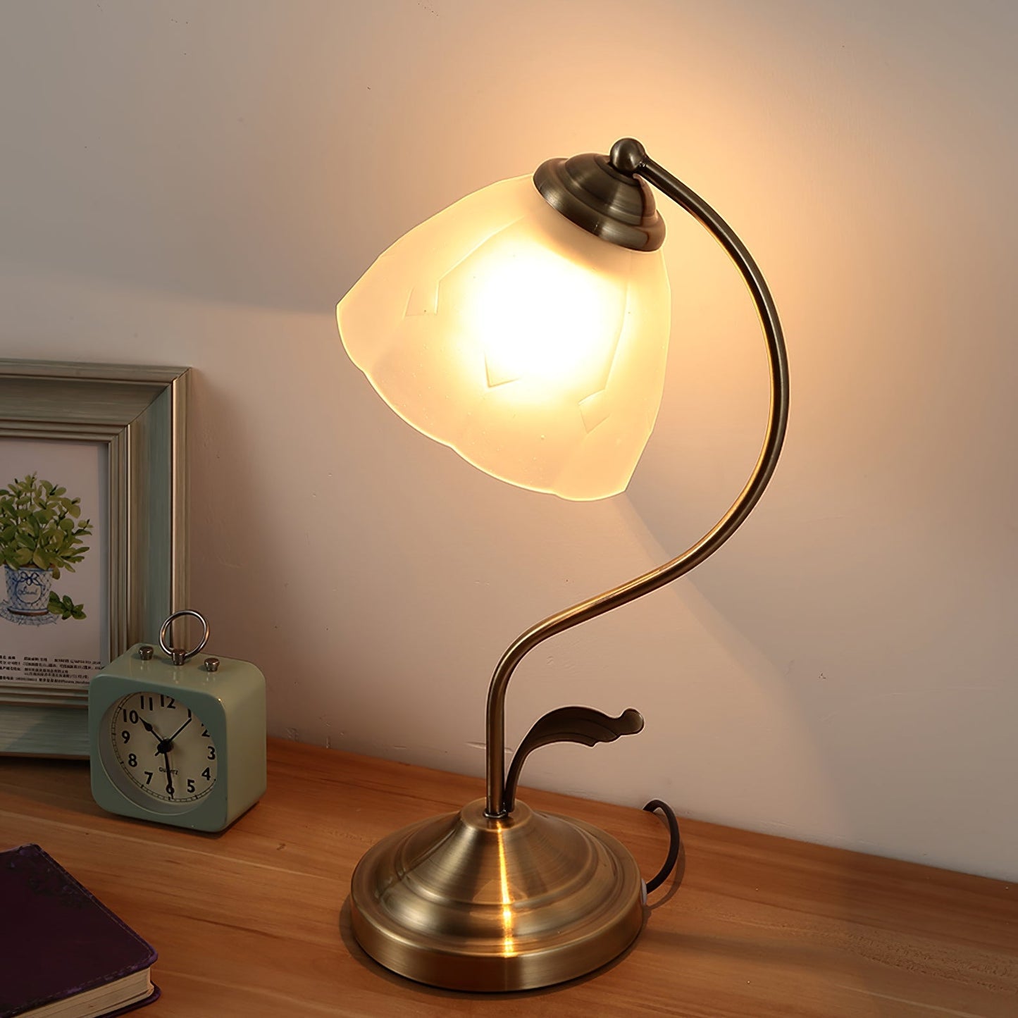 Lampe de Table Décorative en Verre avec Finition Luxe