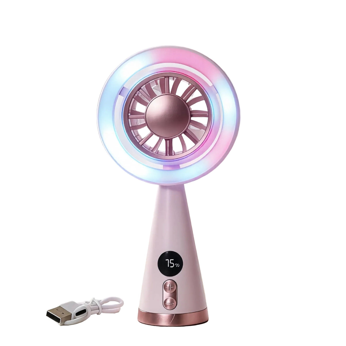 Ventilateur Portable Unisexe Rechargeable avec Eclairage LED et - Foivo