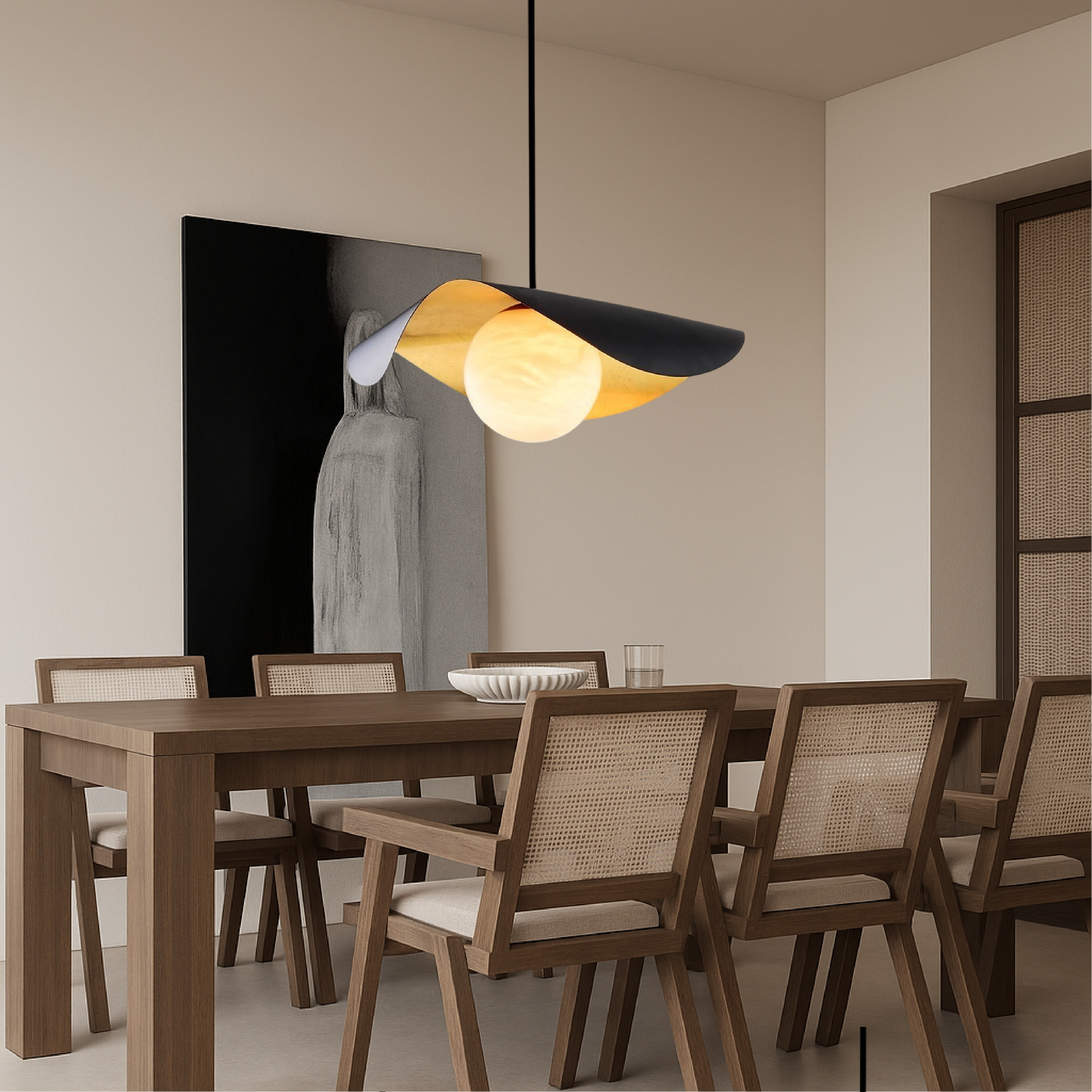 Lampe Suspendue en Marbre Rond Moderne - Foivo