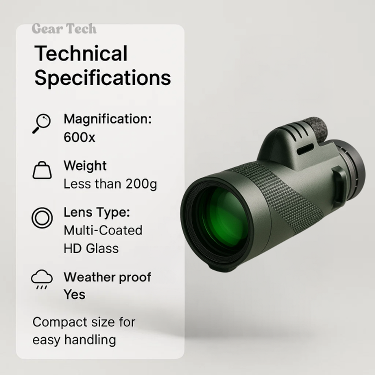 Monoculaire Compact Ultra-Zoom 600x pour Aventure 1