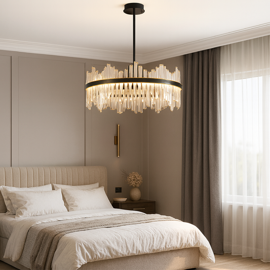 Lustre Cristal Noir Design Chic - Foivo