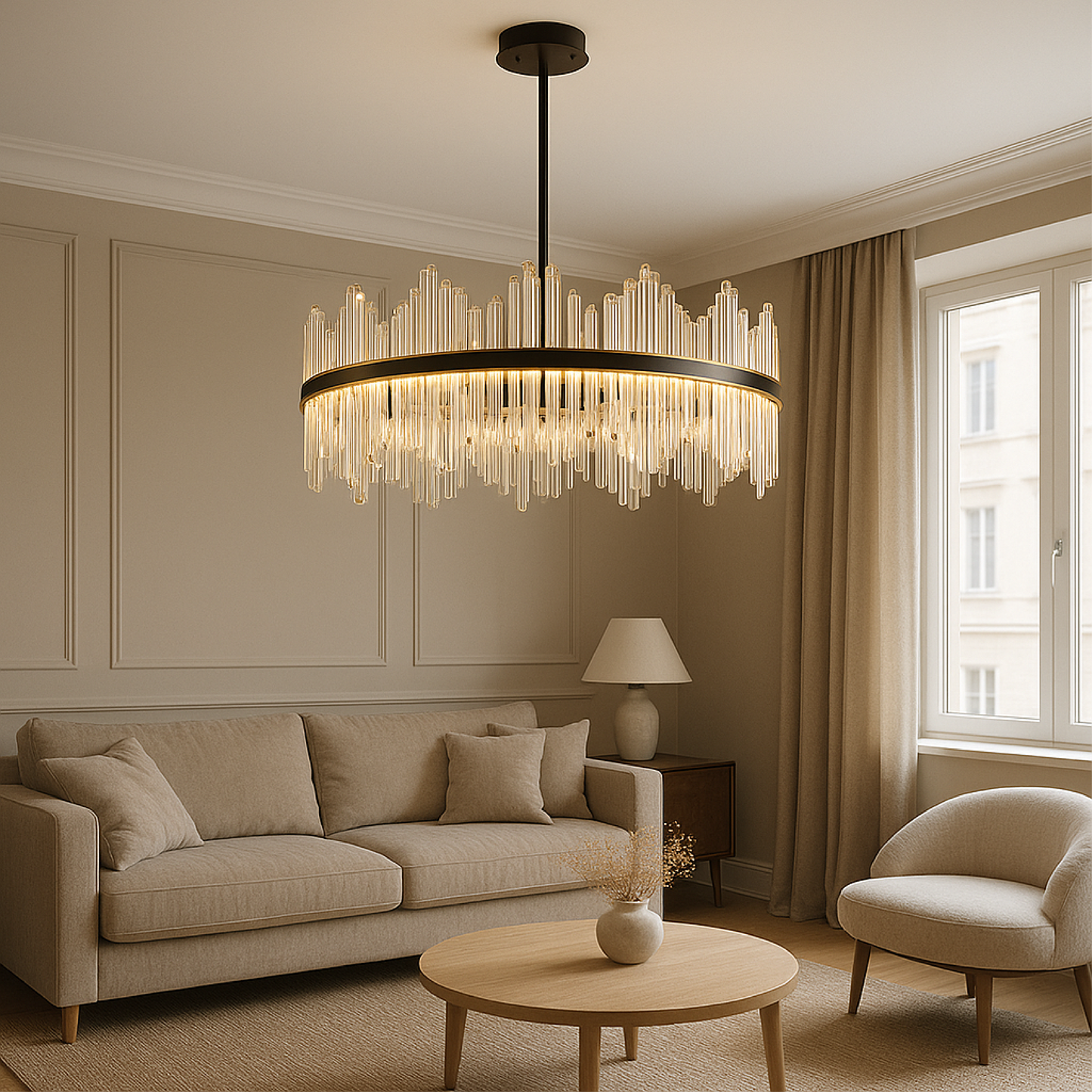 Lustre Cristal Noir Design Chic