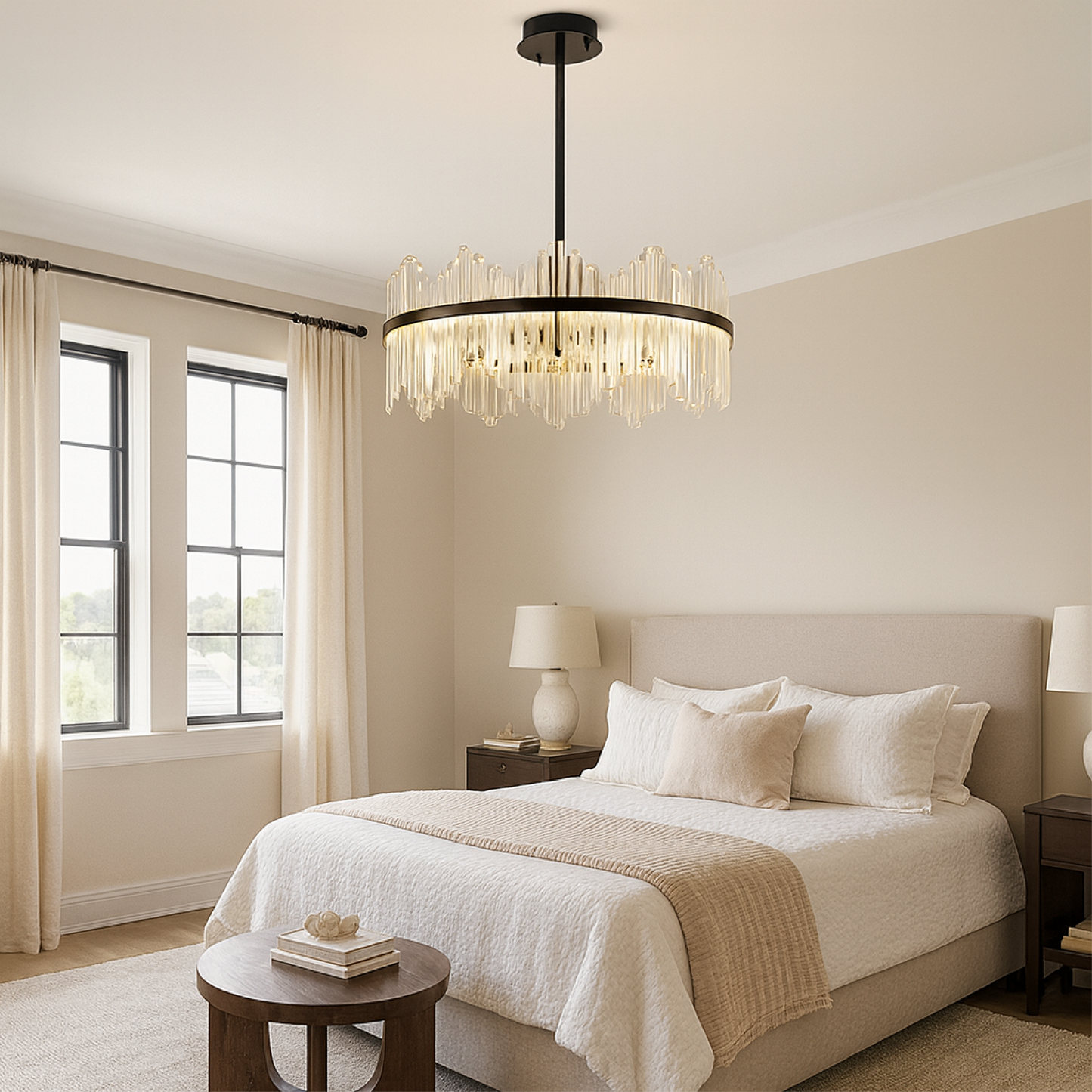 Lustre Cristal Noir Design Chic
