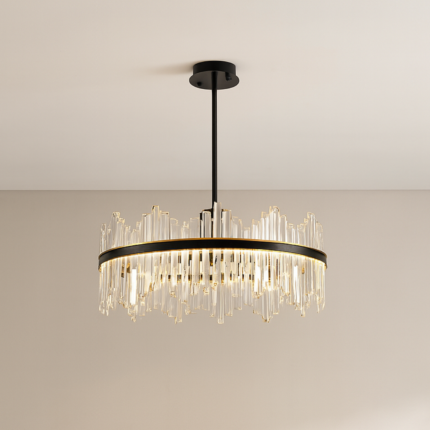 Lustre Cristal Noir Design Chic